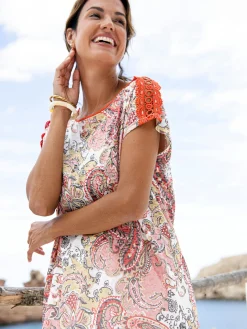 Tee-shirt en maille dévorée