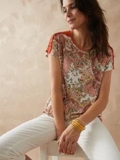 Tee-shirt en maille dévorée