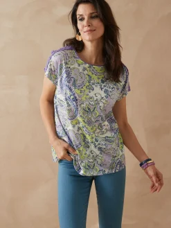 Tee-shirt en maille dévorée