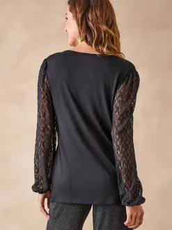 Tee-shirt fantaisie avec dentelle