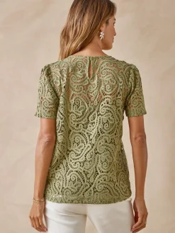 Tee-shirt macramé col rond