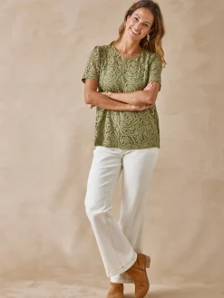 Tee-shirt macramé col rond