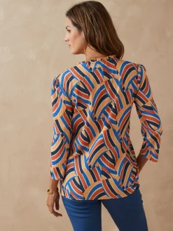 Tee-shirt maille gaufrée col volanté