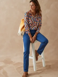 Tee-shirt maille gaufrée col volanté