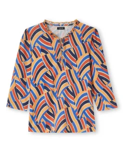 Tee-shirt maille gaufrée col volanté