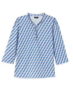 Tee-shirt maille gaufrée col volanté