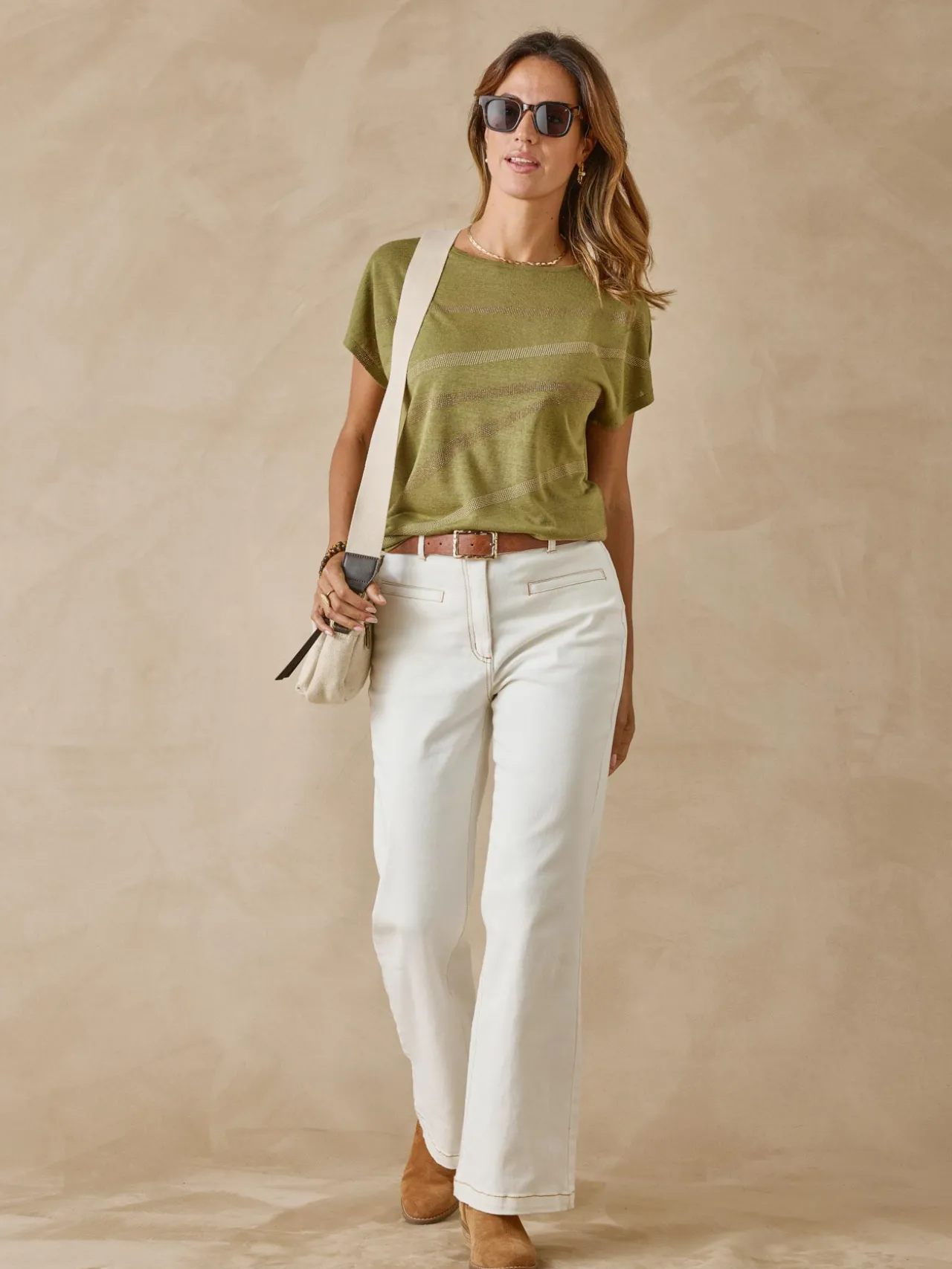 Tee-shirt manches T détails strass