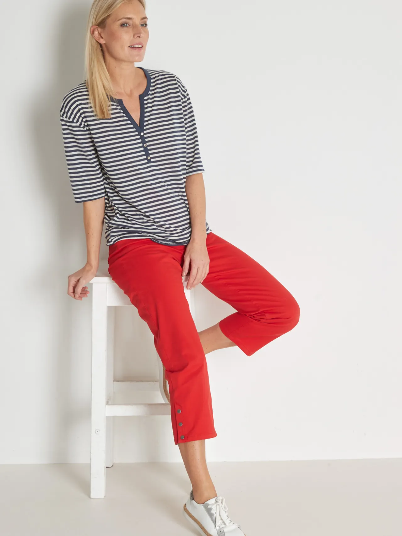 Tee-shirt marinière avec lin