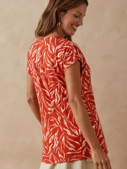 Tee-shirt perles fantaisie maille fluide