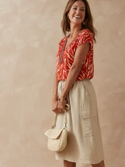 Tee-shirt perles fantaisie maille fluide