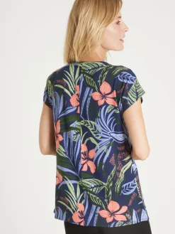 Tee-shirt perles fantaisie maille fluide