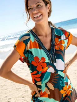 Tee-shirt perles fantaisie maille fluide