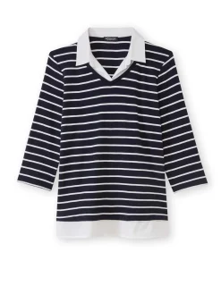 Tee-shirt rayé effet 2 en 1
