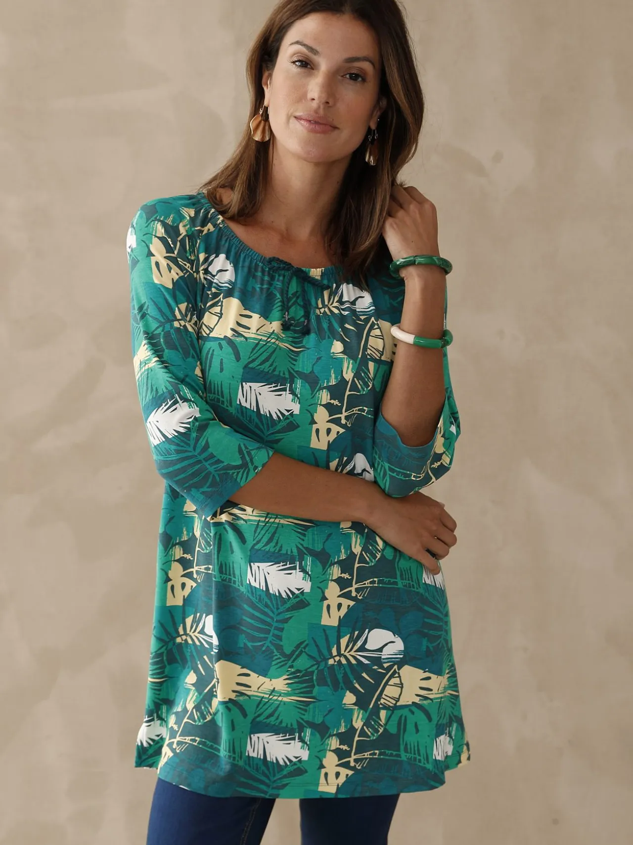 Tee-shirt tunique manches 3/4