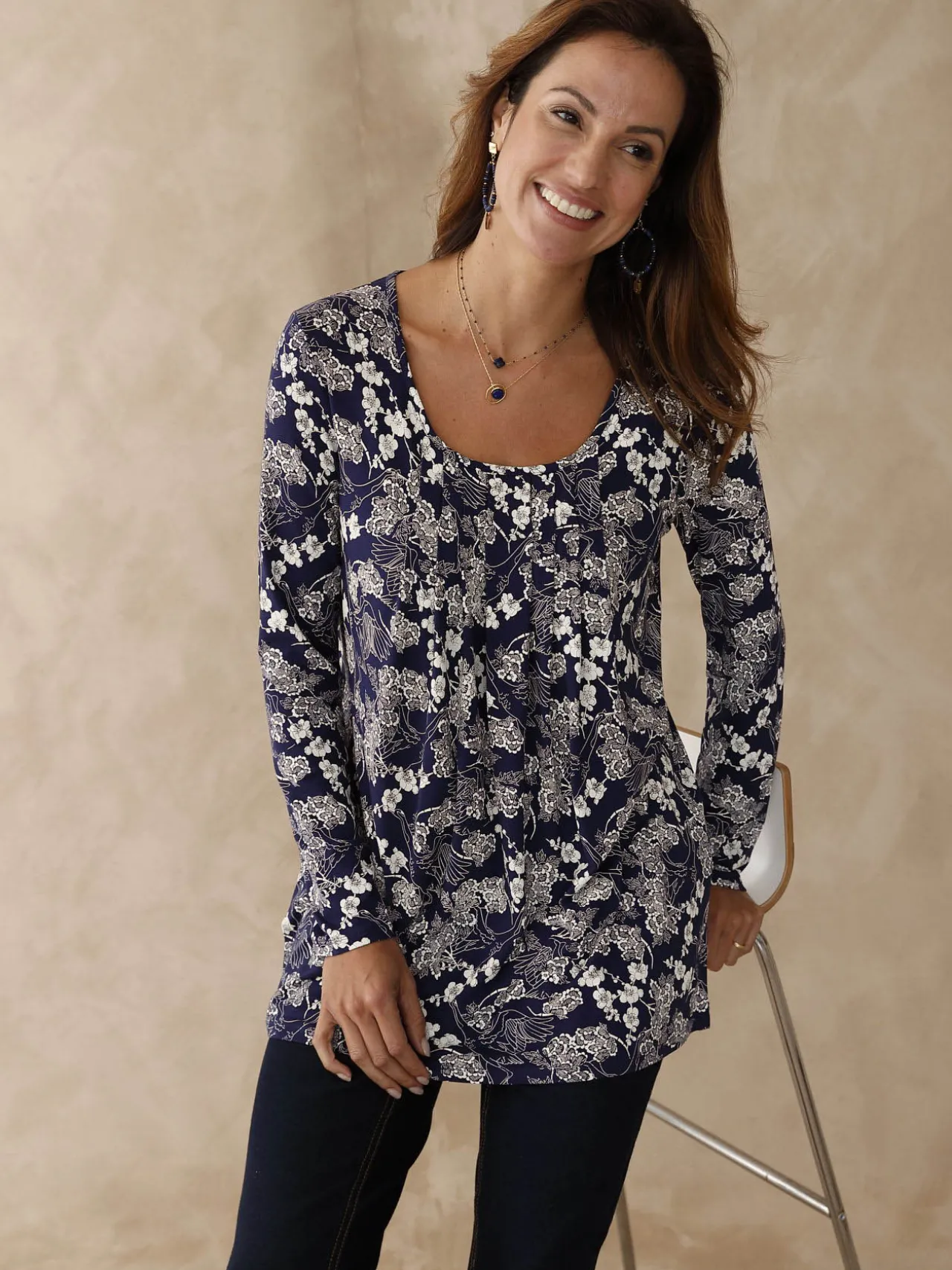 Tee-shirt tunique manches longues