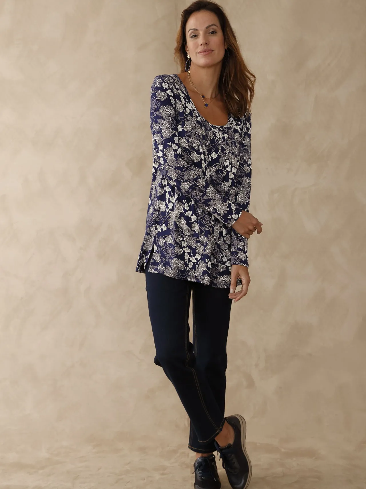 Tee-shirt tunique manches longues