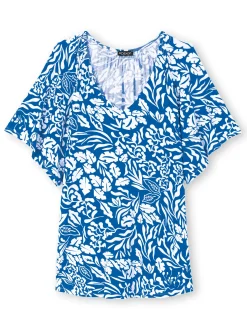 Tee-shirt V smocks au dos