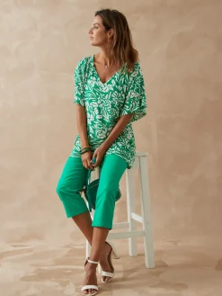 Tee-shirt V smocks au dos