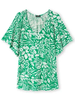 Tee-shirt V smocks au dos