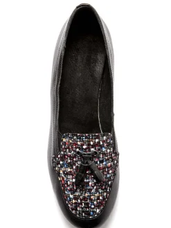 Trotteurs à pompons cuir demi-pointures