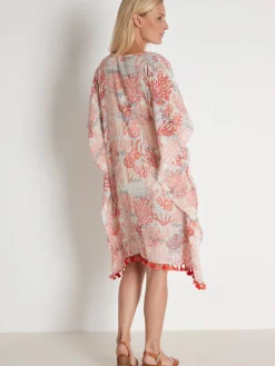 Tunique ample en voile à pompons