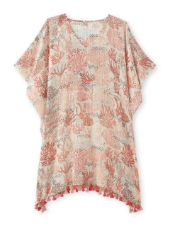 Tunique ample en voile à pompons