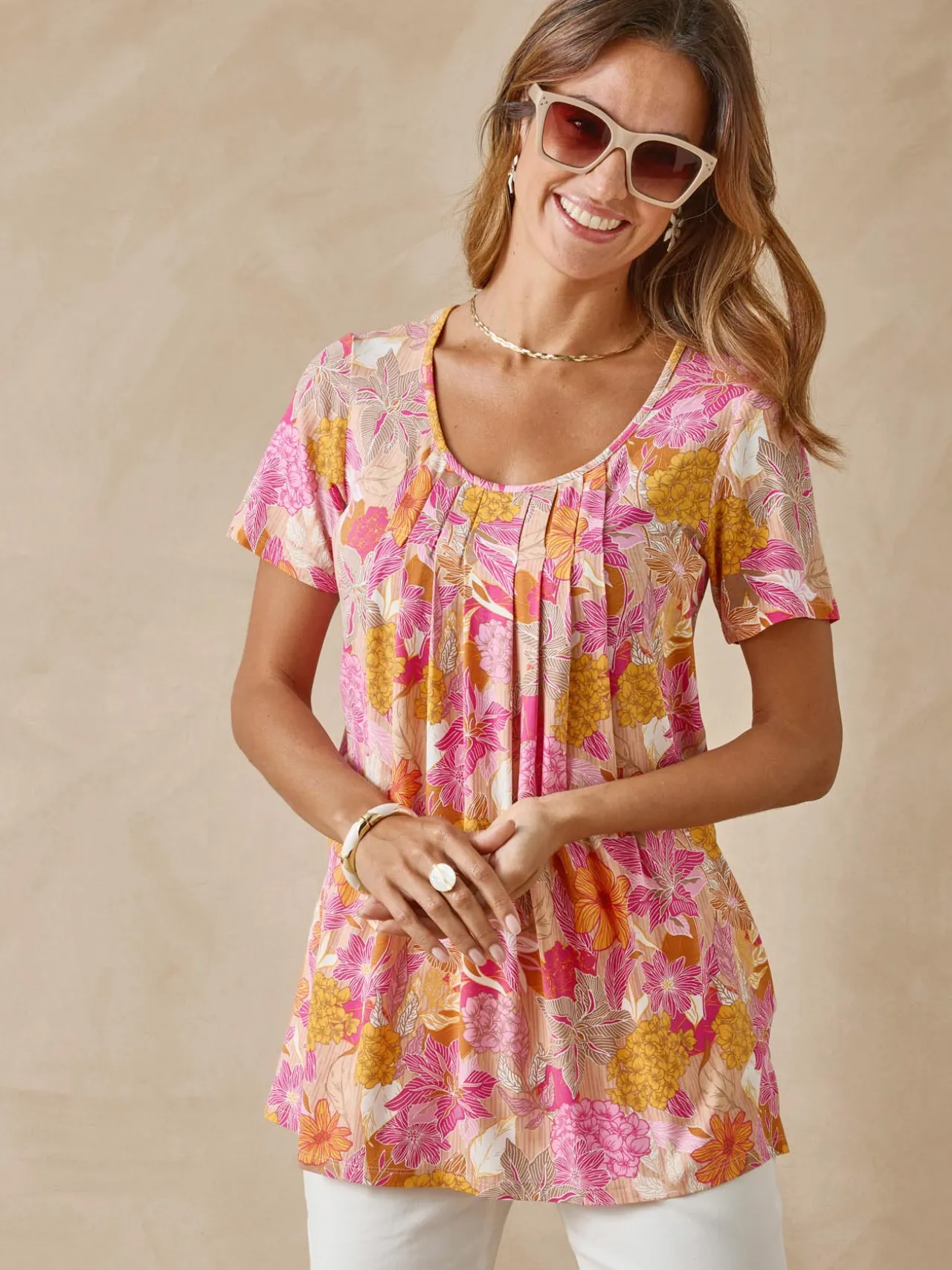 Tunique en maille avec plis d'aisance