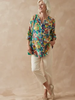 Tunique longue entièrement boutonnée