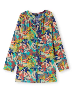 Tunique longue entièrement boutonnée