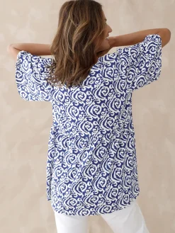 Tunique évasée élastiquée taille