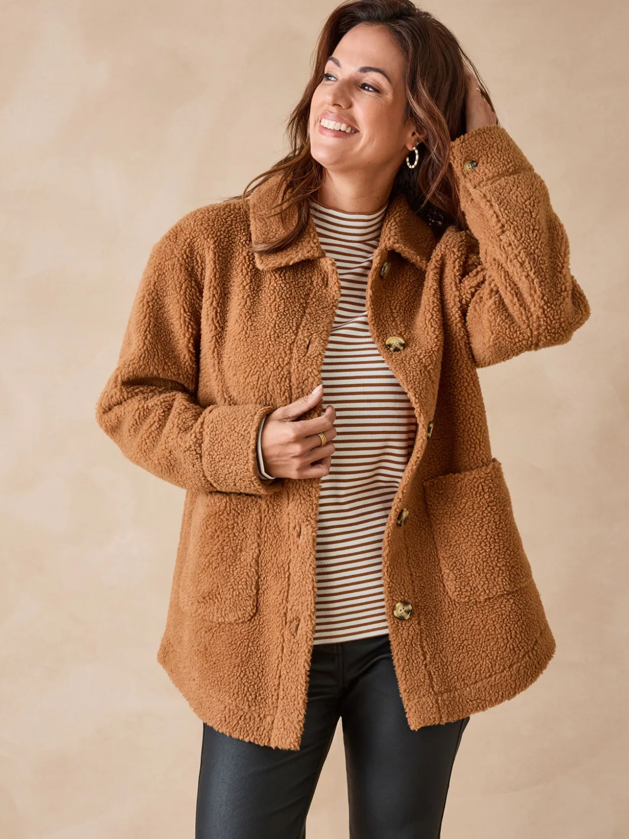 Veste chaude en maille moutonnée