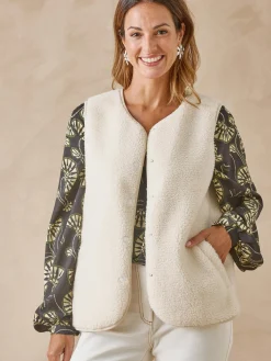 Veste sans manches en maille moutonnée