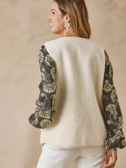 Veste sans manches en maille moutonnée